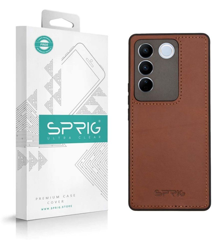     			Sprig Plain Cases Compatible For Leather Vivo V27 Pro 5G ( Pack of 1 )