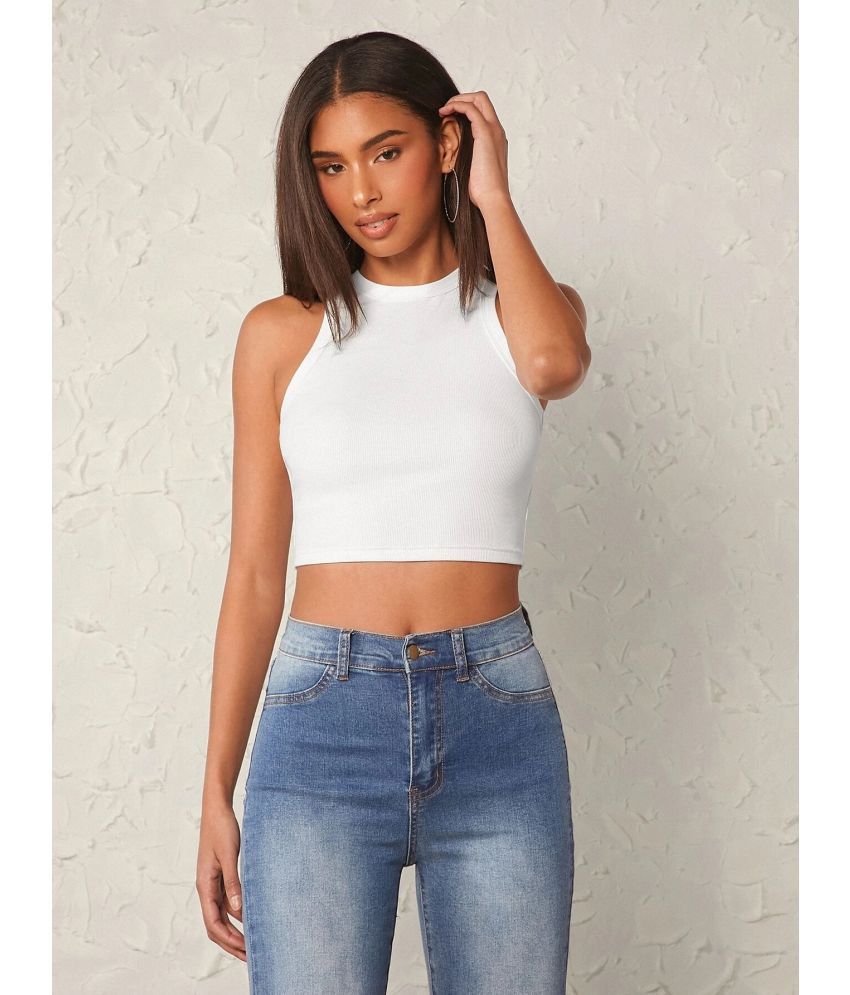     			TOOCHKI White Polyester Women's Crop Top ( Pack of 1 )