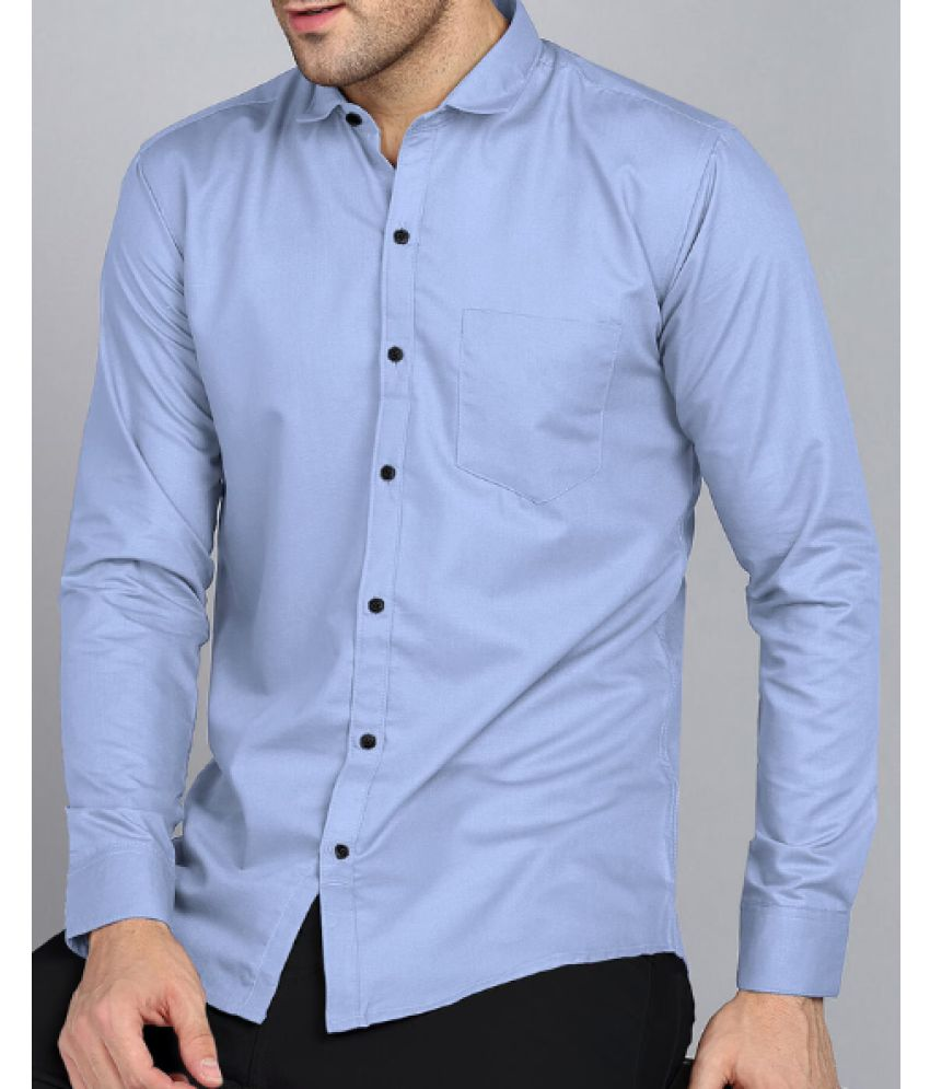     			VERTUSY Cotton Blend Regular Fit Solids Full Sleeves Men's Casual Shirt - Light Blue ( Pack of 1 )