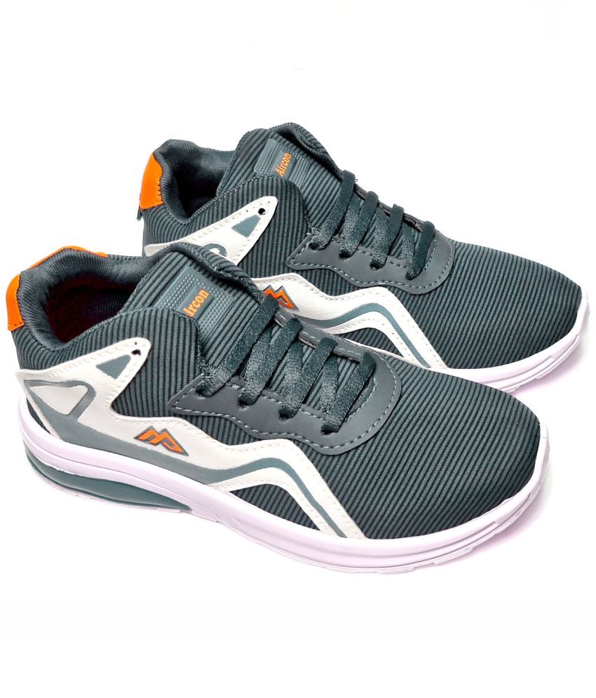     			AIRCON Dark Grey,Orange Men's Sports Running Shoes