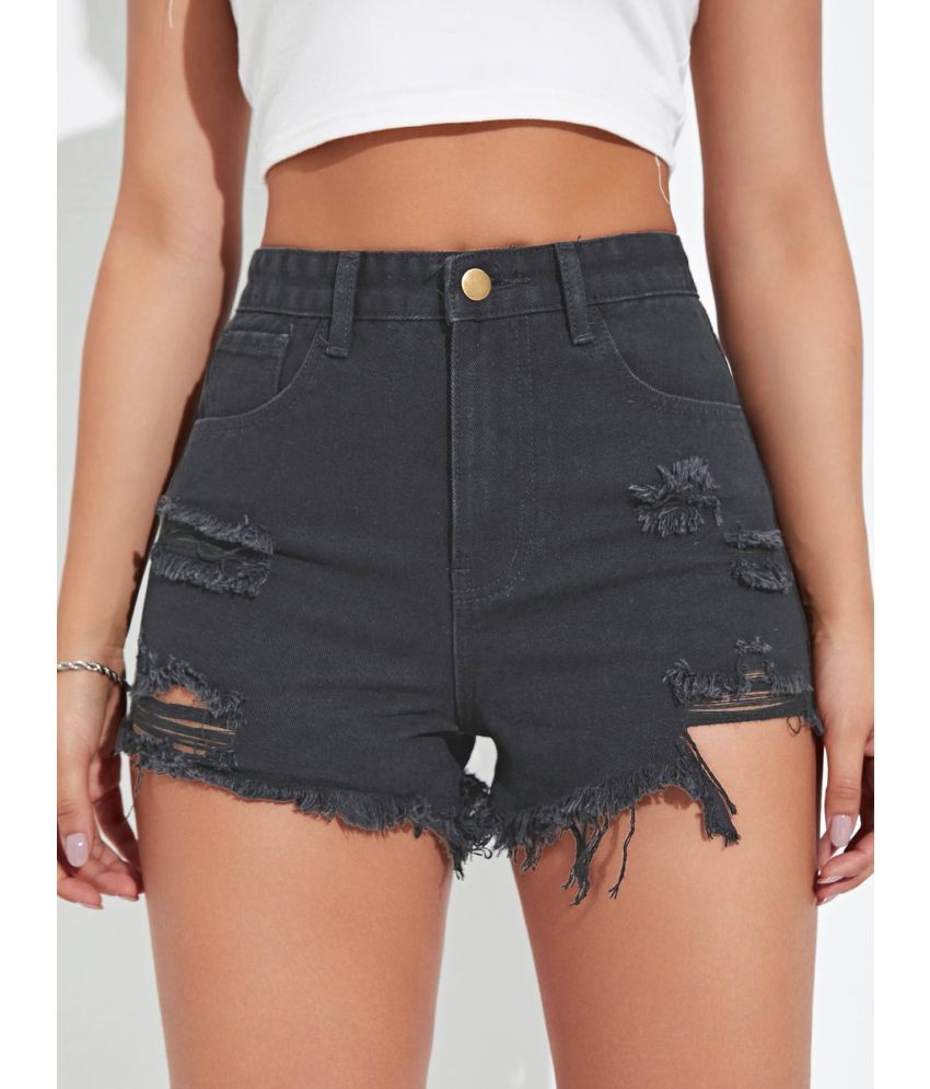     			Aahwan Denim Hot Pants - Grey Single