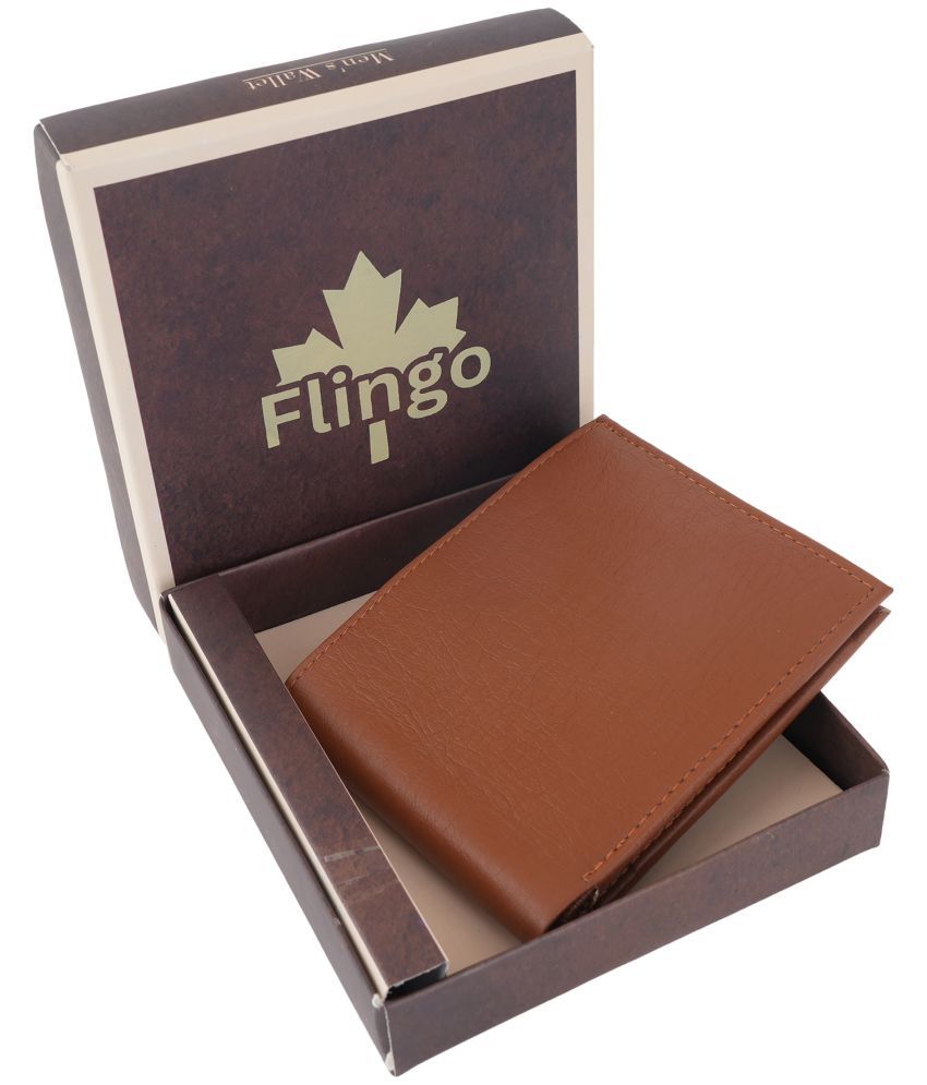     			Flingo Leather Solid Men's Regular Wallet With 5 Slots For Card ( Tan , Pack of 1 )