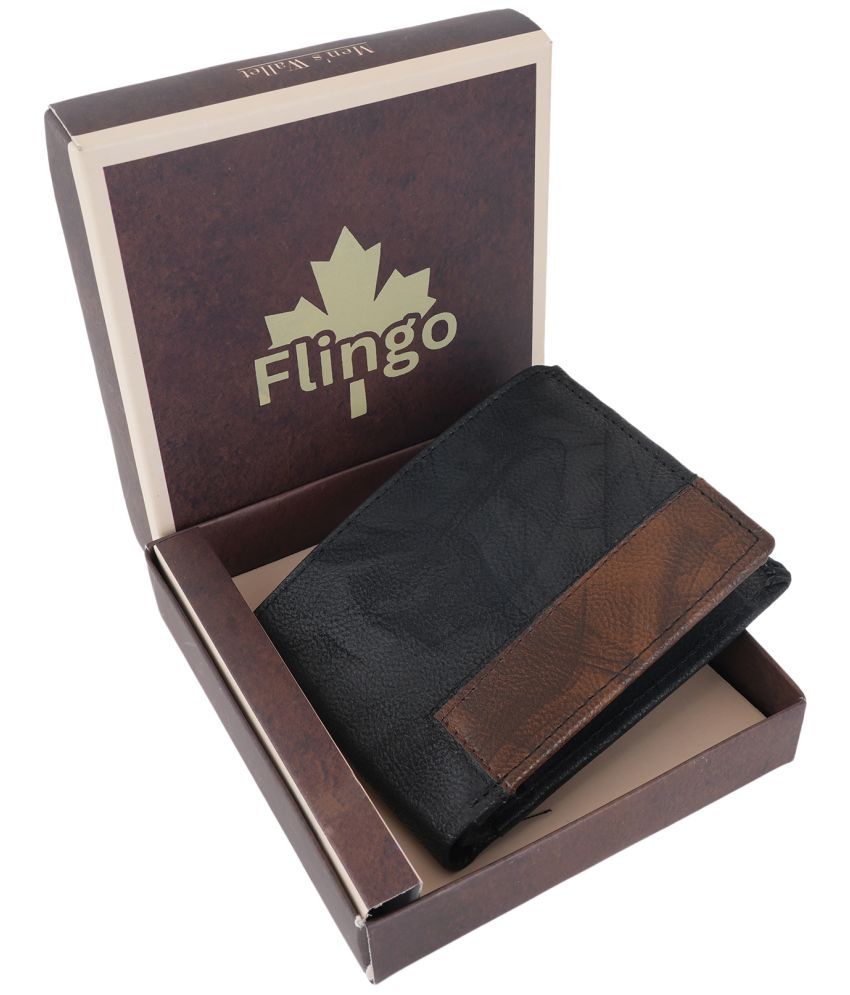     			Flingo Leather Solid Men's Regular Wallet With 5 Slots For Card ( Black , Pack of 1 )