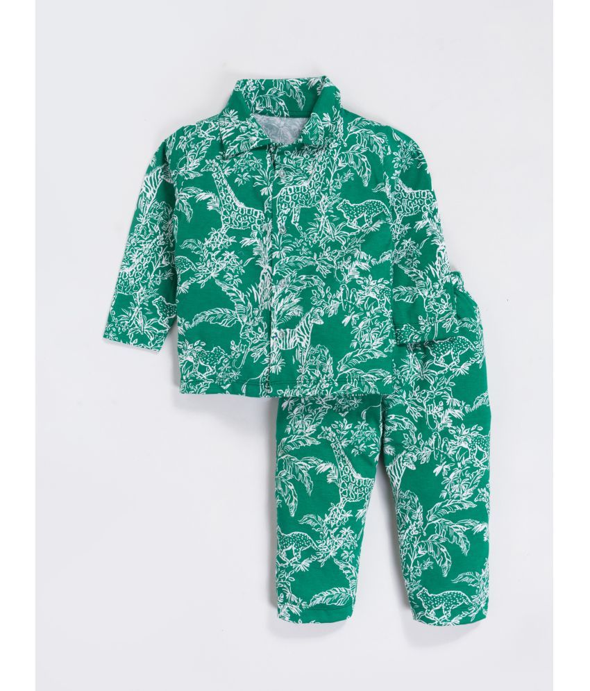     			Little Smart Pack of 1 Baby Girls Cotton Nightsuit Set ( Dark Green )