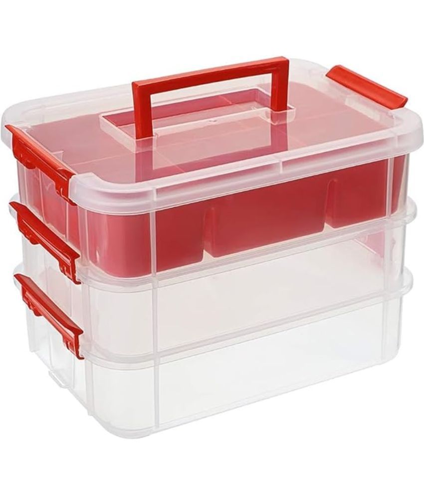     			Plastic 3 Layer Multi Purpose Make Up/Cosmetic/Stationery/Jewellery Organiser Storage Box