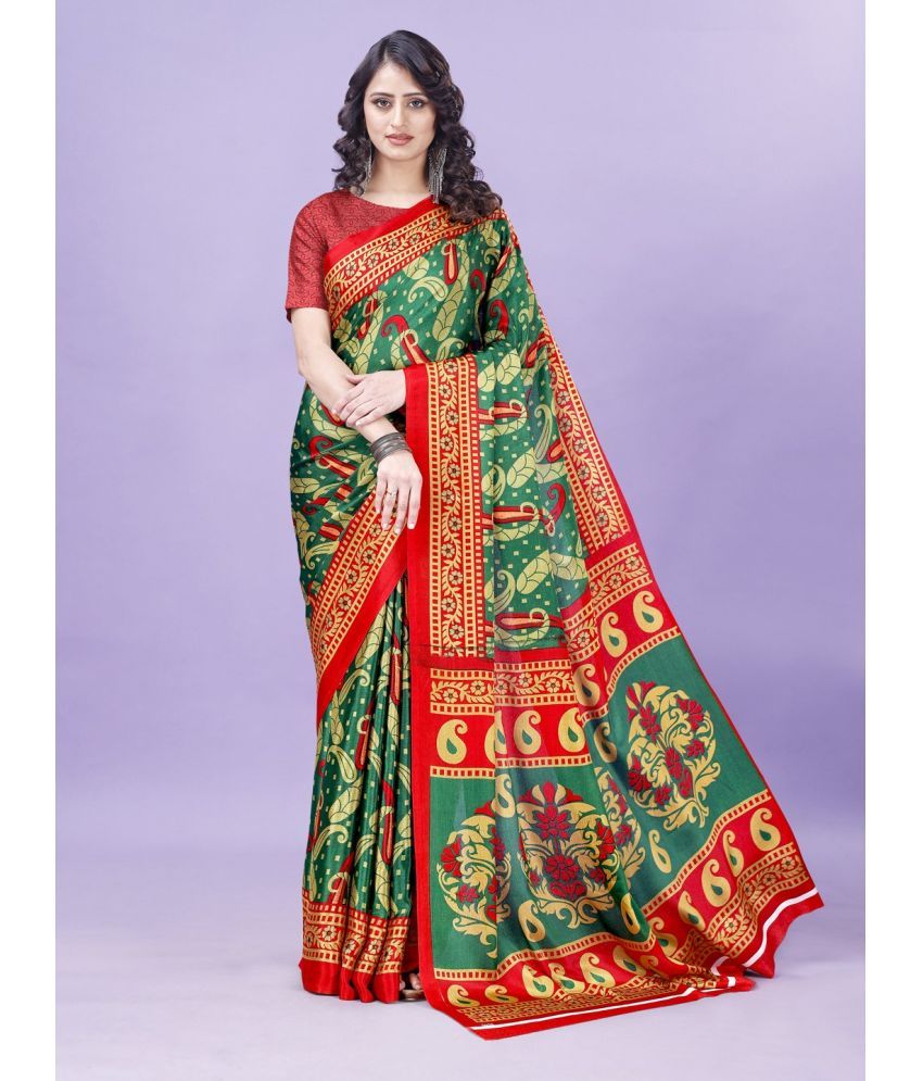     			Vibhagyaa Crepe Printed Saree With Blouse Piece ( Multicolor , Pack of 1 )