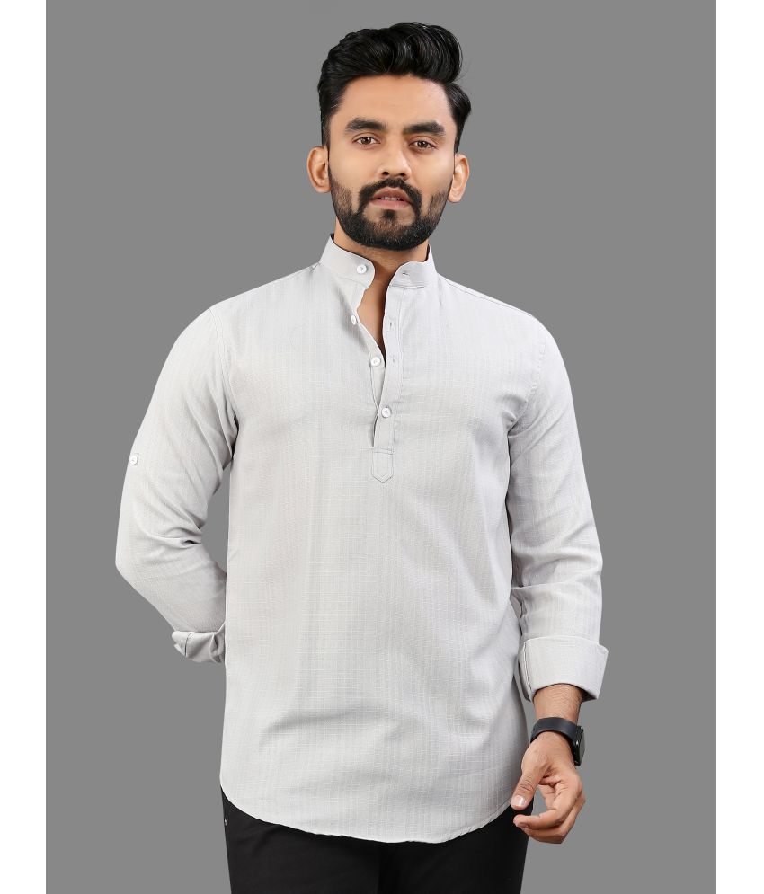     			allan peter White Cotton Blend Men's Shirt Style Kurta ( Pack of 1 )