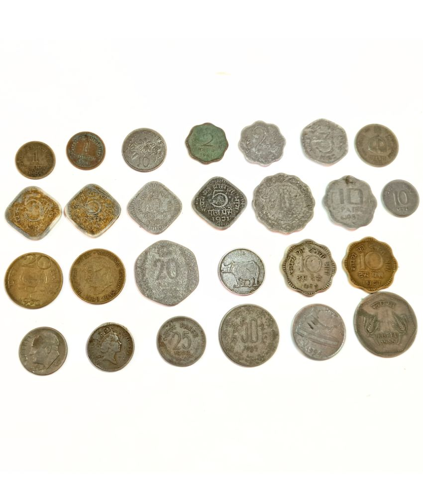     			26 Different India Demonetized Old Coins – Modern & Ancient Coin Collection | Rare Indian Coins Combo | Antique Coin Set for Gifting