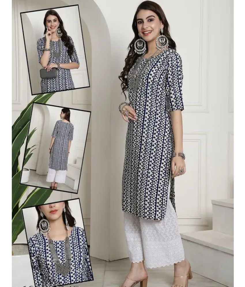     			AK FASHION MALL Pack of 1 Crepe Printed Straight Women's Kurti - ( Multicolor )