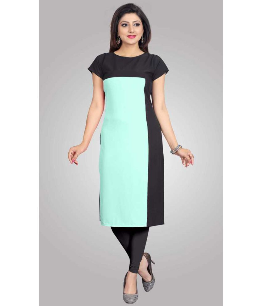     			AK FASHION MALL Pack of 1 Crepe Printed Straight Women's Kurti - ( Multicolor )