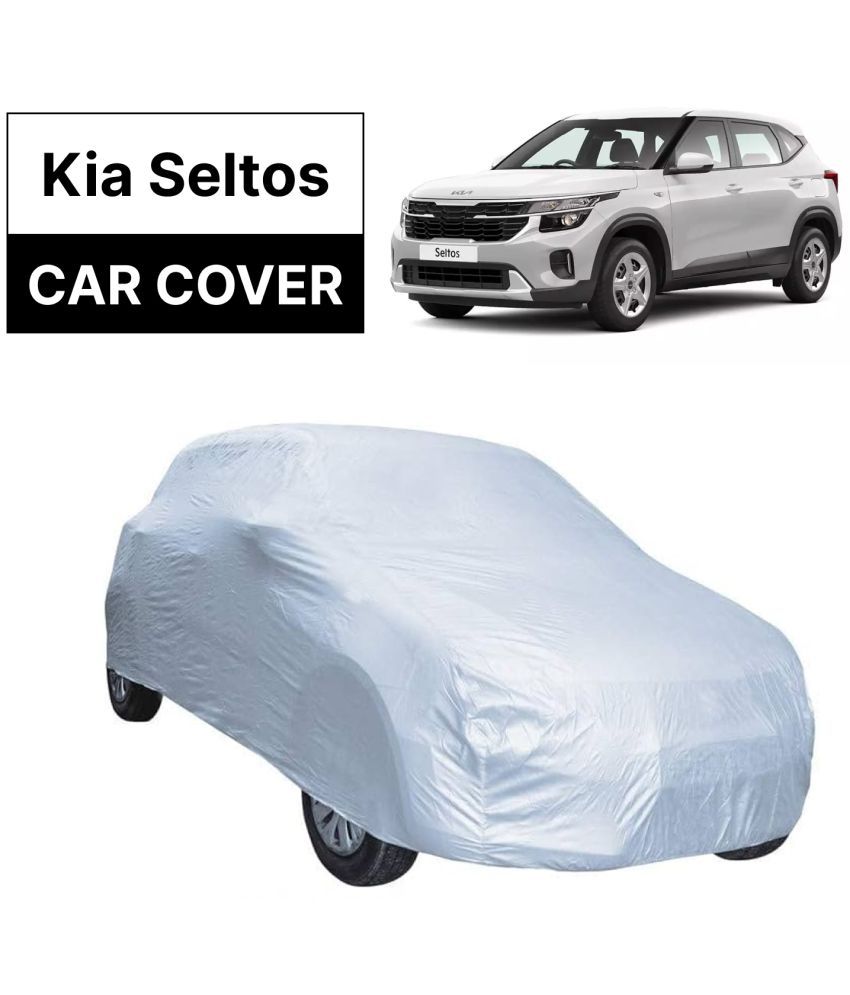     			AKSMIT Car Body Cover for Kia All Car Models Without Mirror Pocket ( Pack of 1 ) , Silver