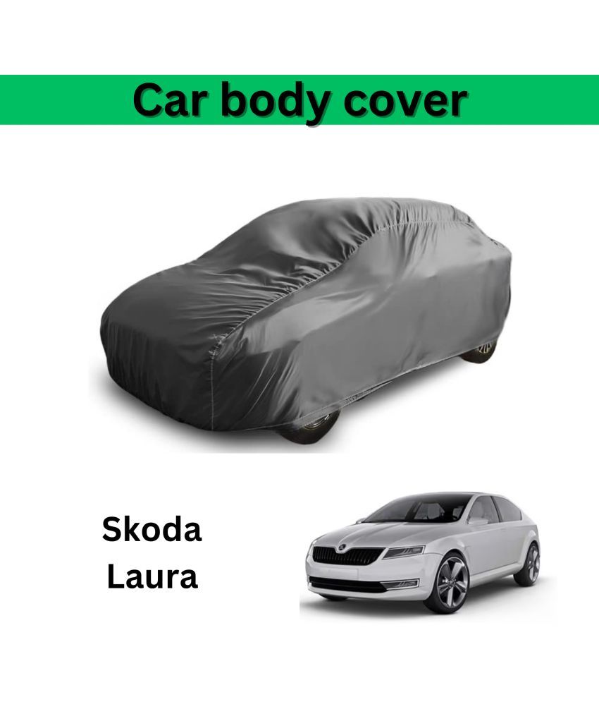     			AKSMIT Car Body Cover for Skoda All Car Models Without Mirror Pocket ( Pack of 1 ) , Grey