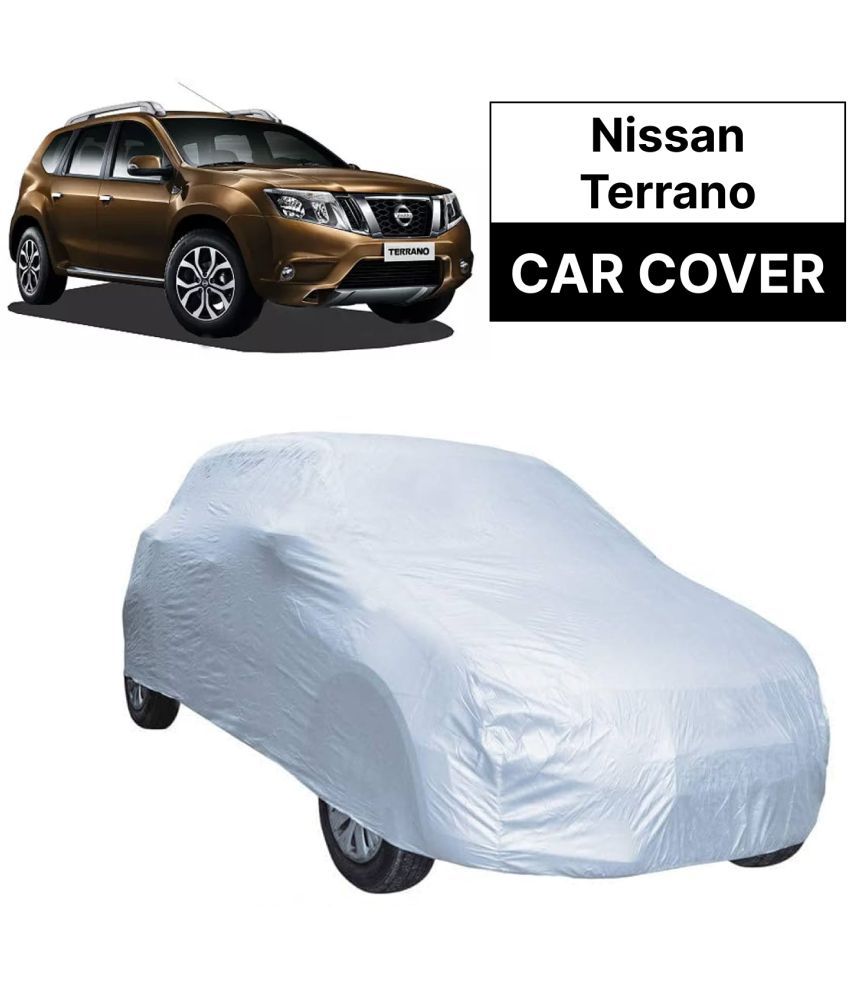     			AKSMIT Car Body Cover for Nissan All Car Models Without Mirror Pocket ( Pack of 1 ) , Silver