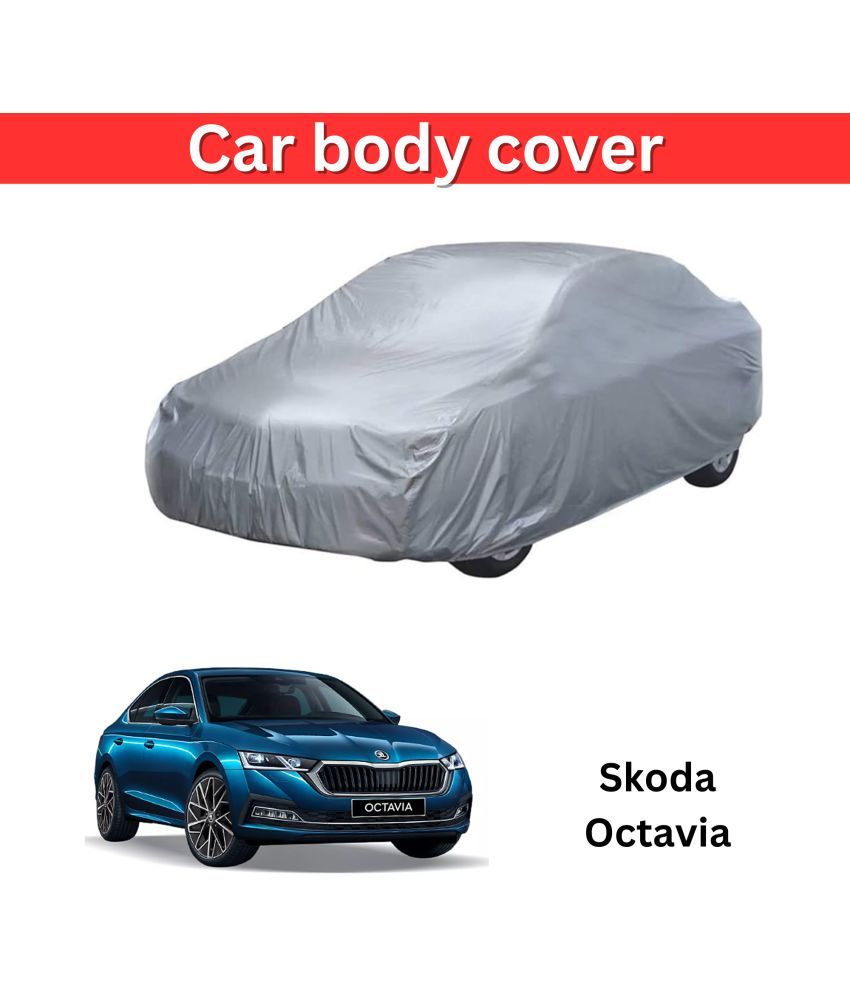     			AKSMIT Car Body Cover for Skoda All Car Models Without Mirror Pocket ( Pack of 1 ) , Silver