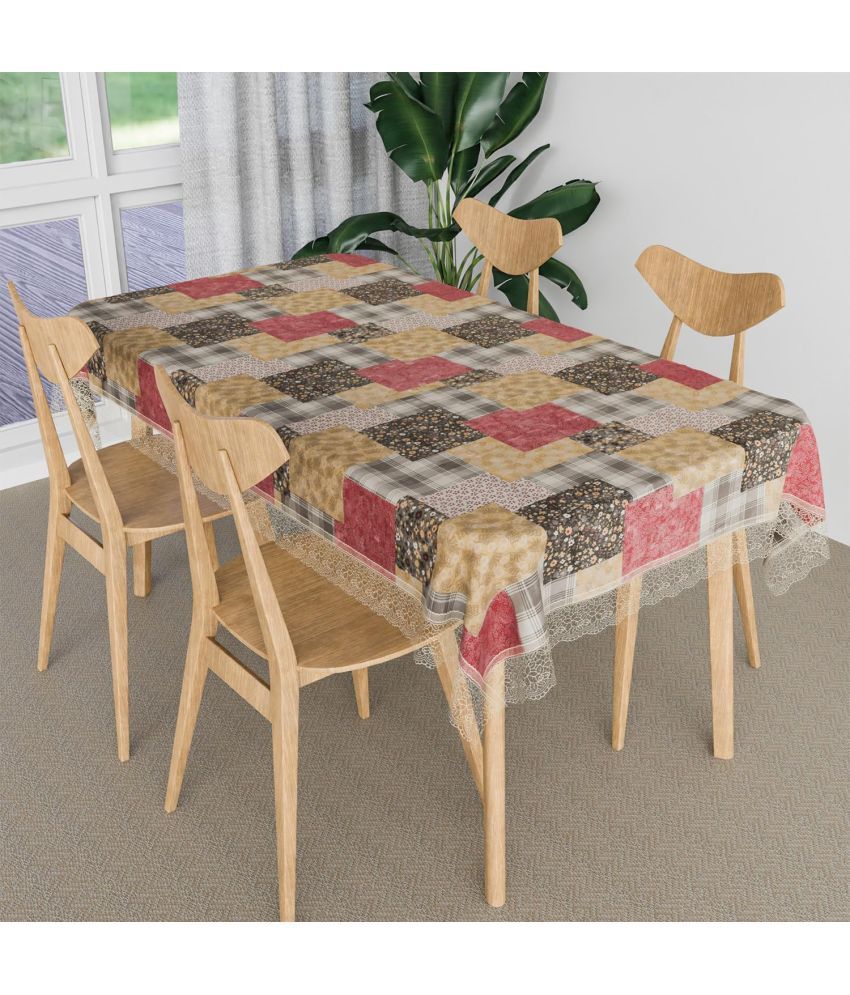     			CreadCraft Printed PVC 4 Seater Rectangle Table Cover ( 105 x 102 ) cm Pack of 1 Multicolor