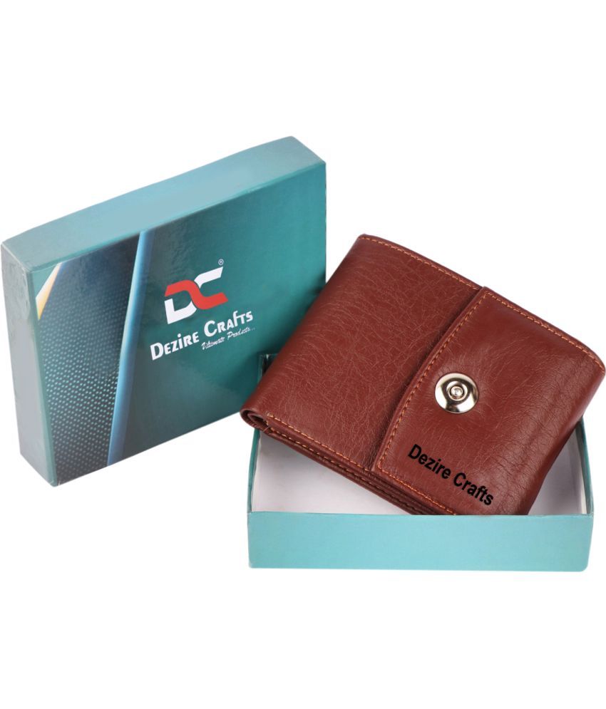     			Dezire Crafts PU Embellished Men's Regular Wallet With 8 Slots For Card ( Brown , Pack of 1 )