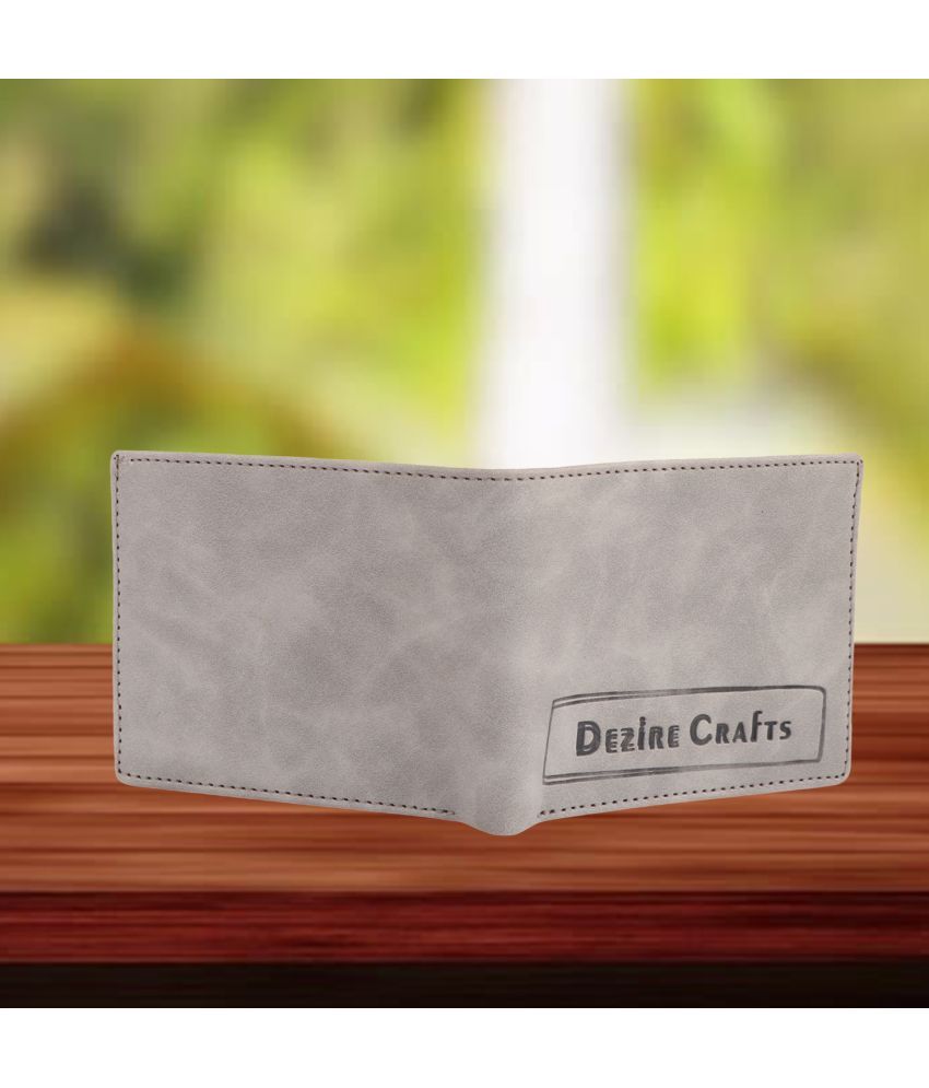     			Dezire Crafts PU Embroidered Men's Regular Wallet With 5 Slots For Card ( Gray , Pack of 1 )