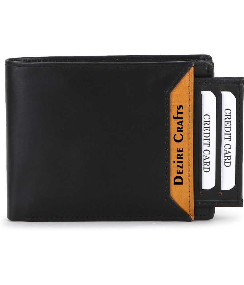     			Dezire Crafts PU Printed Men's Regular Wallet With 8 Slots For Card ( Black , Pack of 1 )