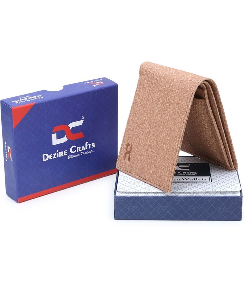     			Dezire Crafts PU Self Design Men's Regular Wallet With 4 Slots For Card ( Khaki , Pack of 1 )