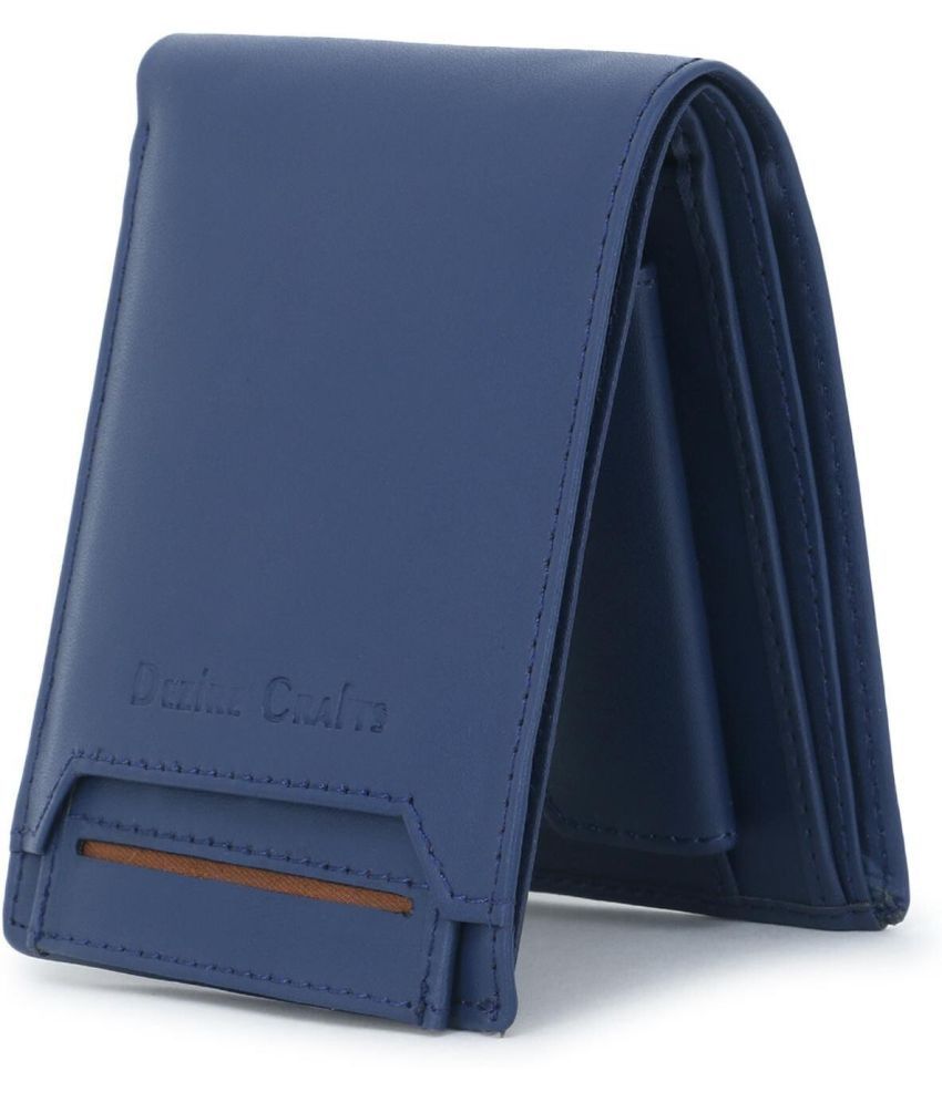     			Dezire Crafts PU Solid Men's Regular Wallet With 6 Slots For Card ( Blue , Pack of 1 )