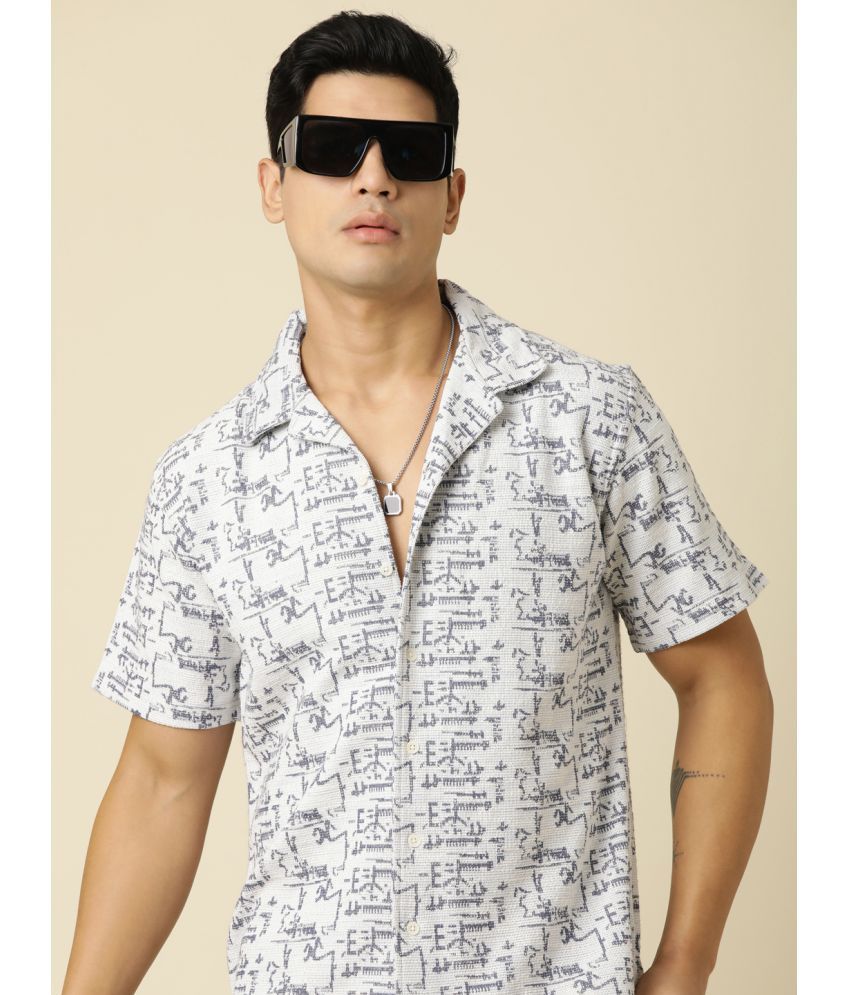     			Joven 100% Cotton Oversized Fit Printed Half Sleeves Men's Casual Shirt - Navy ( Pack of 1 )