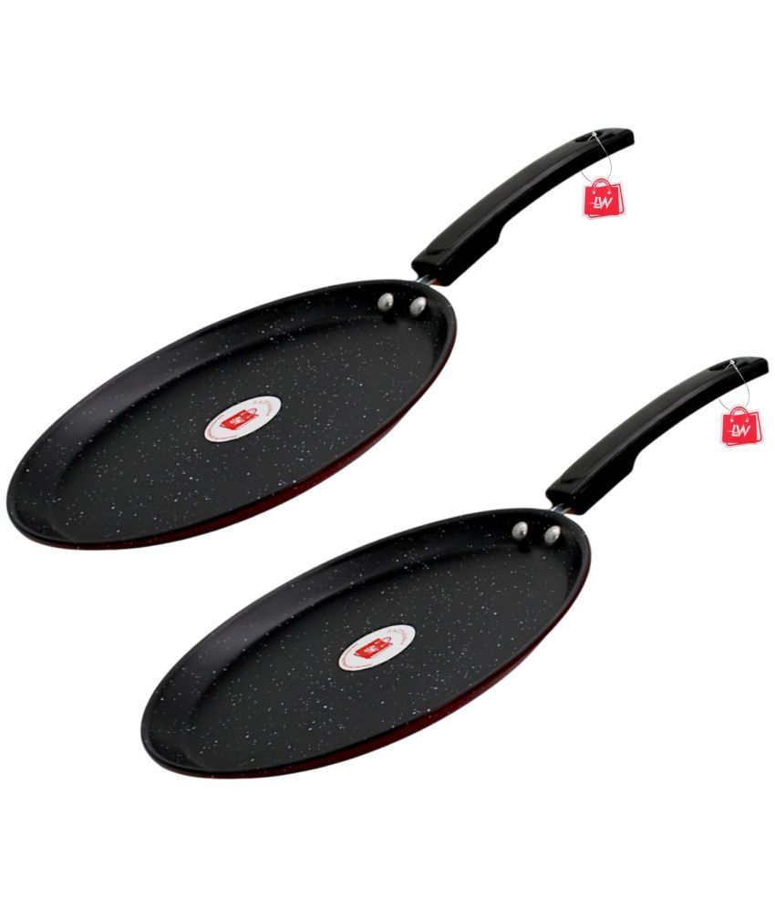     			LAZYWINDOW Non Stick Non-stick Dosa Tawa/Flat Tawa Induction Bottom Bakelite Handle 2 mm Thickness 23 cm Diameter