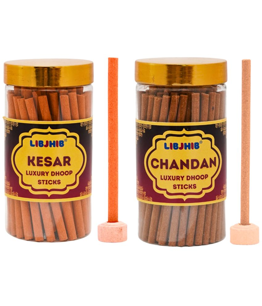     			Libjhib Incense Dhoop Sticks Kesar Chandan 120 gm ( Pack of 2 )