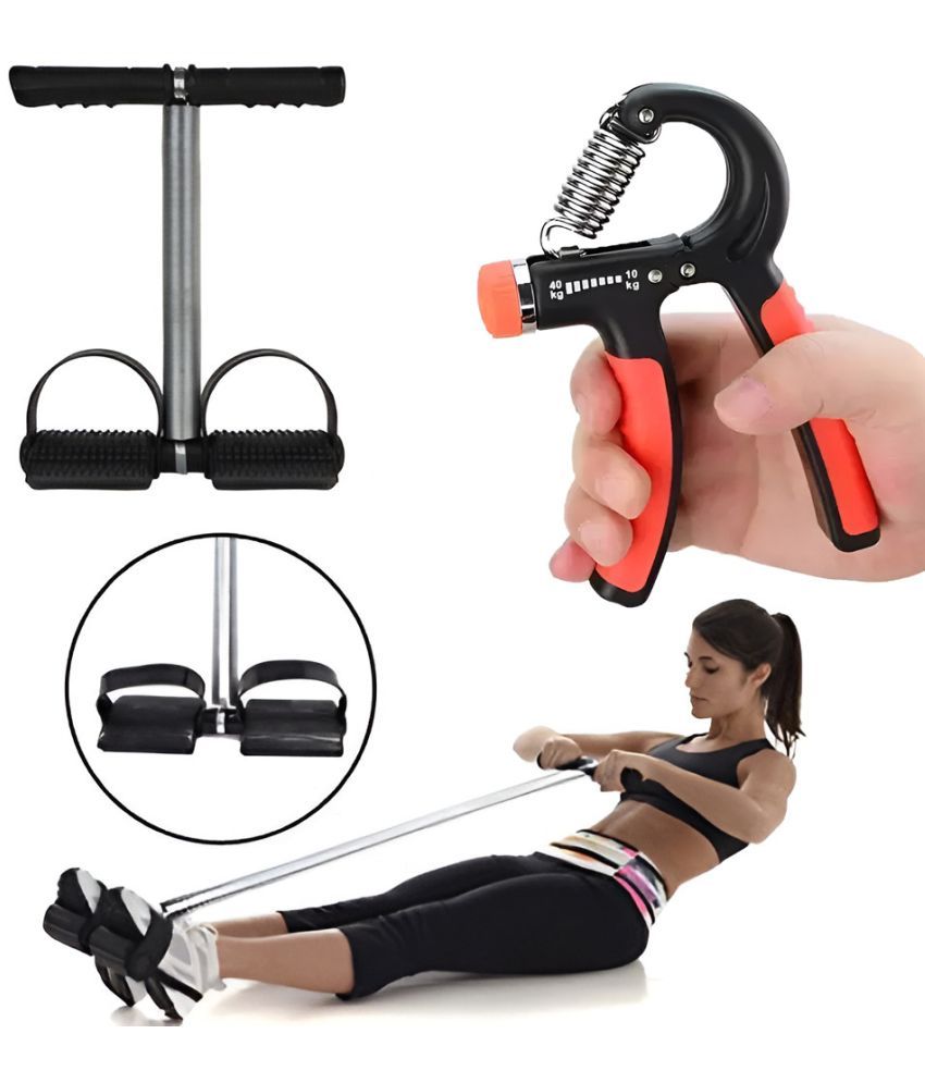     			Tummy Trimmer Single Spring Black (With Adjustable Hand Gripper) Fat Burner, Weight Loss Home Gym Exerciser. Fitness