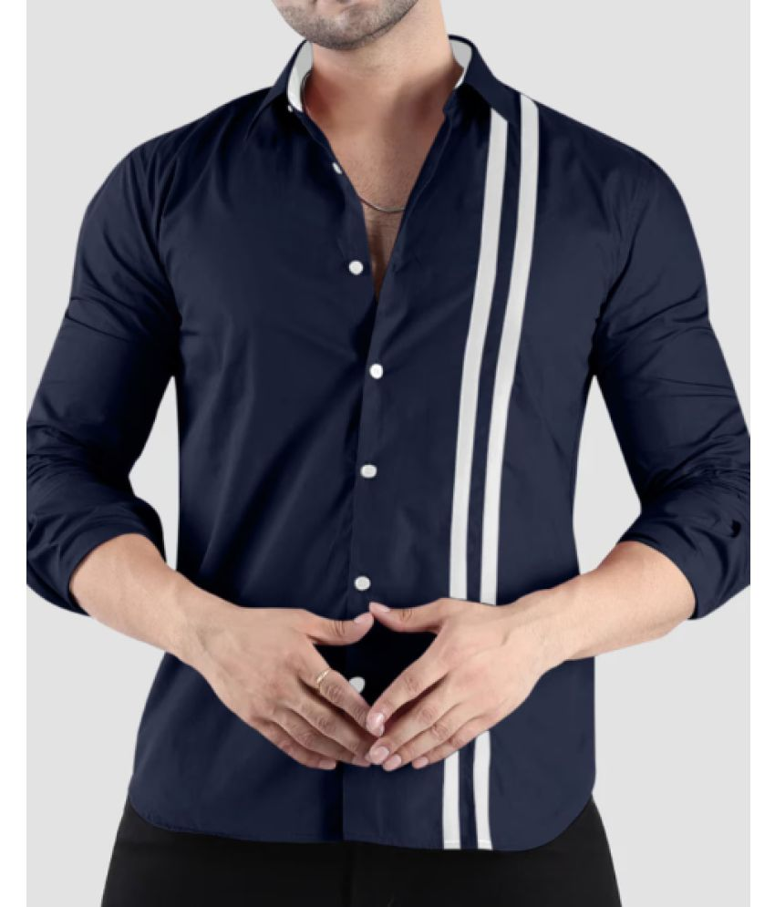     			VERTUSY Cotton Blend Regular Fit Striped Full Sleeves Men's Casual Shirt - Navy ( Pack of 1 )