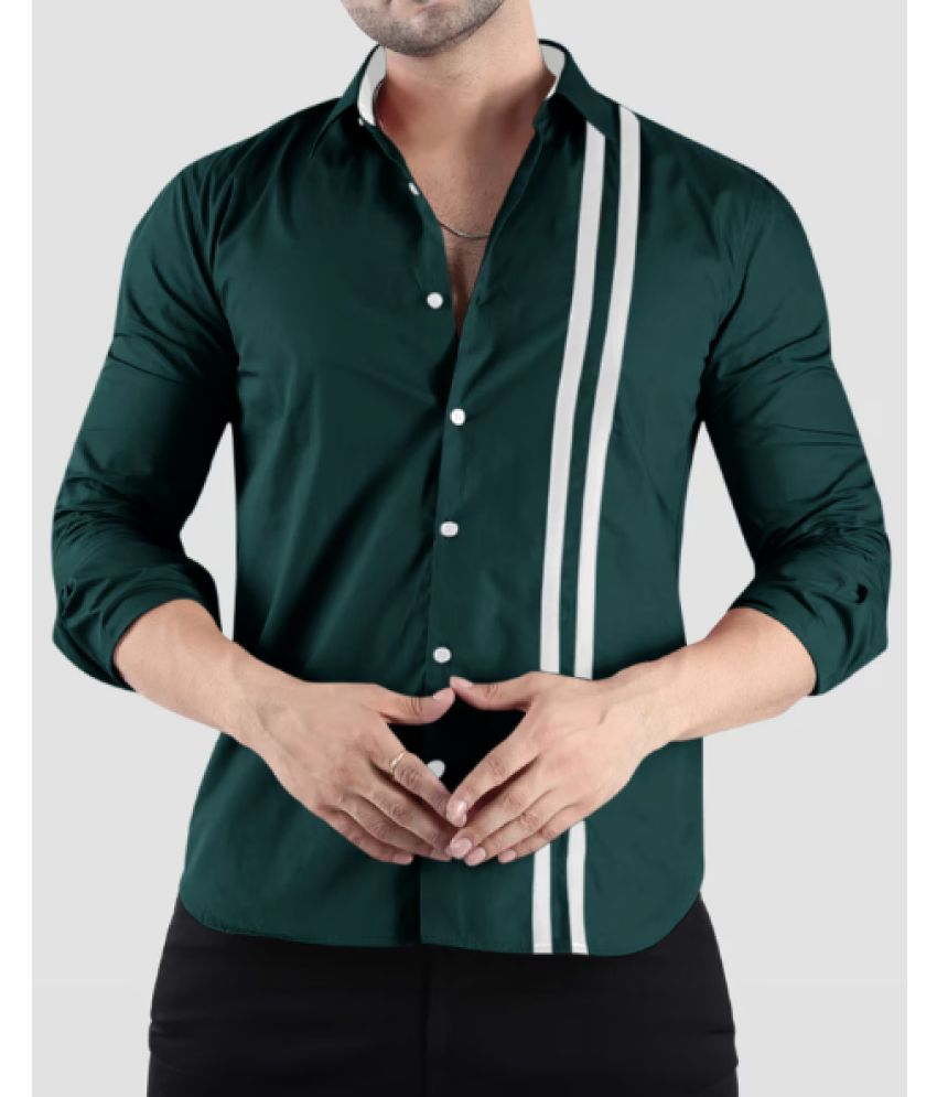     			VERTUSY Cotton Blend Regular Fit Striped Full Sleeves Men's Casual Shirt - Green ( Pack of 1 )