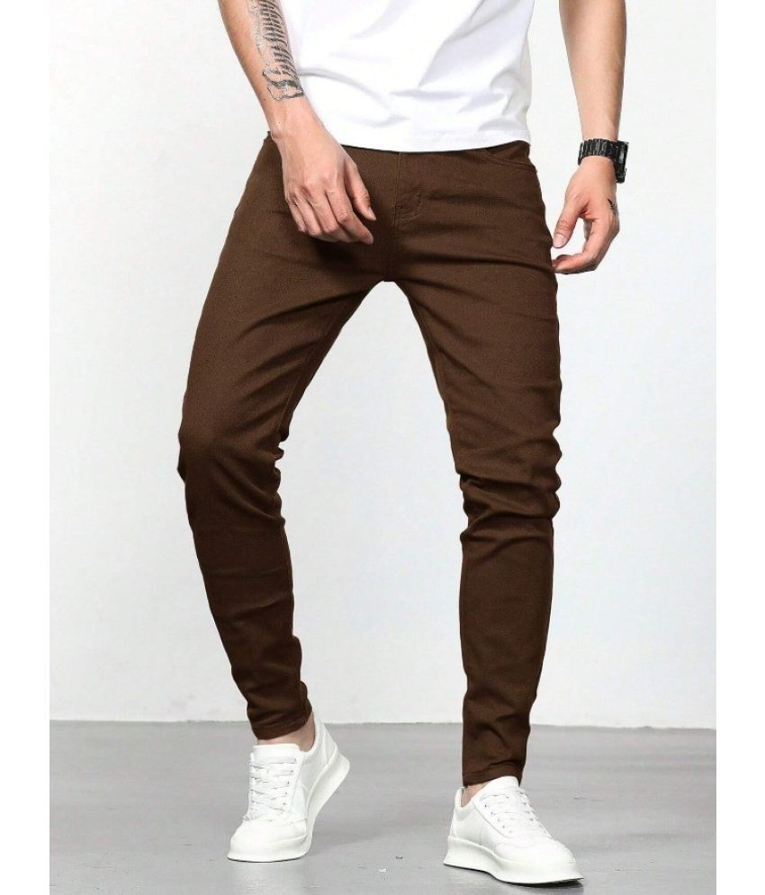     			WOOMNY Slim Fit Basic Men's Jeans - Brown ( Pack of 1 )