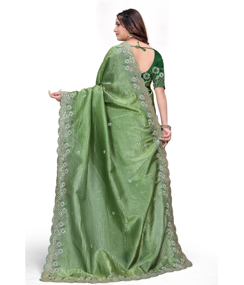     			fvd Pack of 1 Art Silk Embroidered Saree With Blouse Piece ( Light Green )