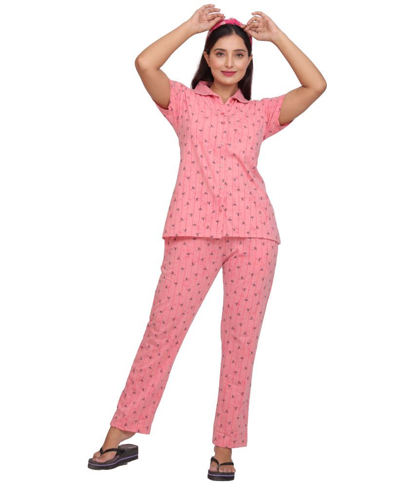     			just love Pink Cotton Blend Women's Nightwear Nightsuit Sets ( Pack of 1 )