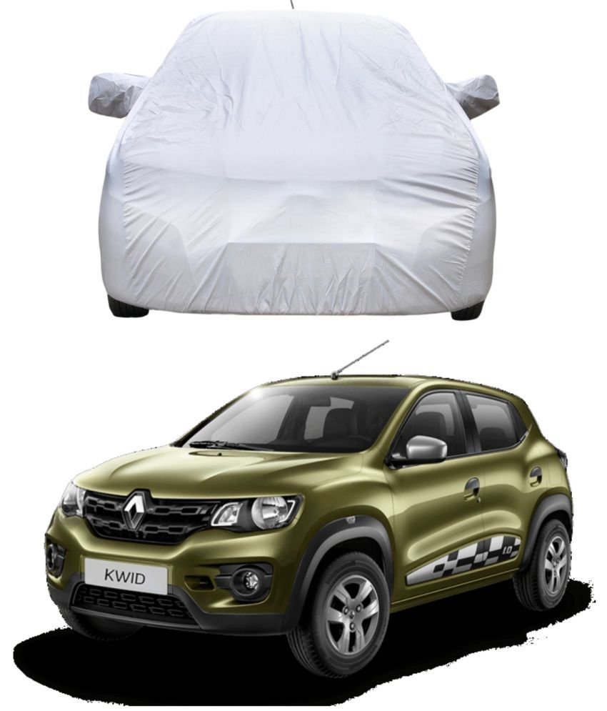     			AutoRetail Car Body Cover for Renault Kwid With Mirror Pocket ( Pack of 1 ) , Silver