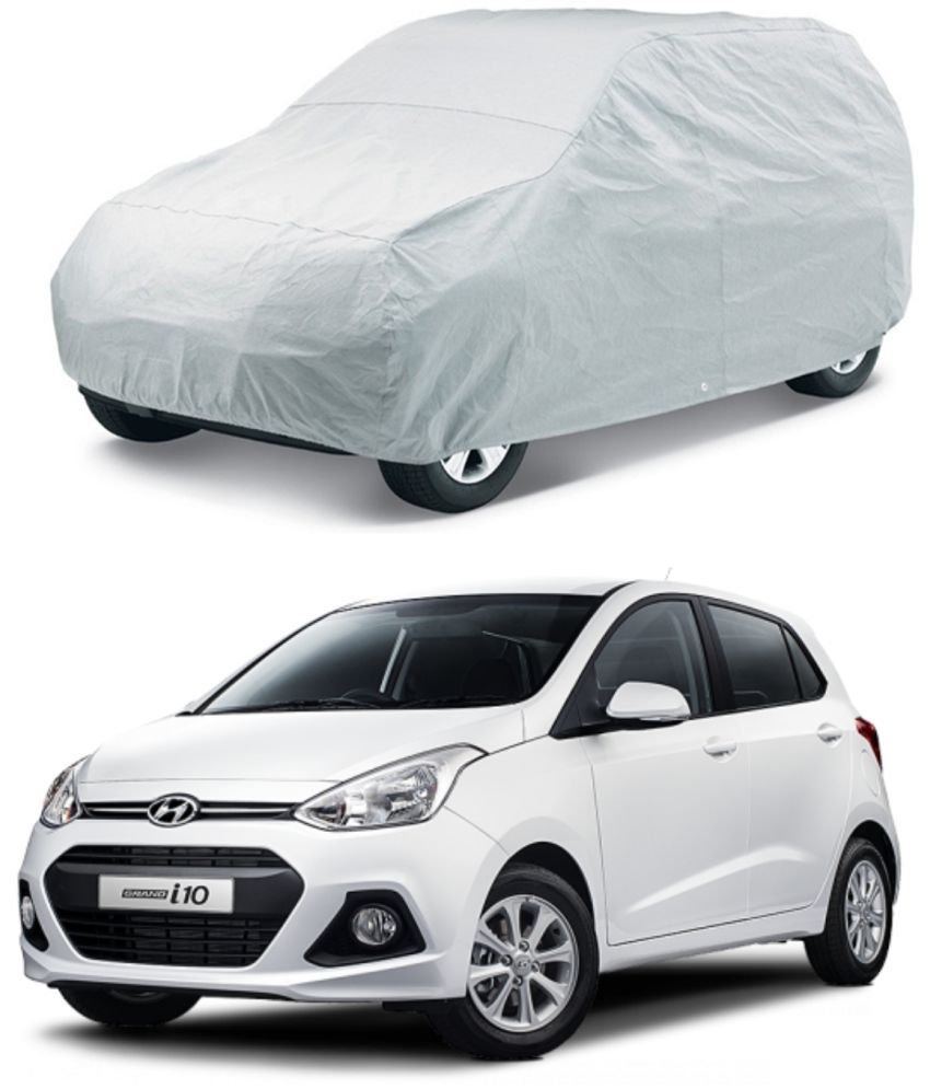     			AutoRetail Car Body Cover for Hyundai Grand i10 [2014-2015] Without Mirror Pocket ( Pack of 1 ) , Silver