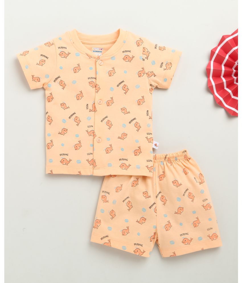     			BUMZEE Pack of 1 Baby Boys 100% Cotton Nightsuit ( Orange )