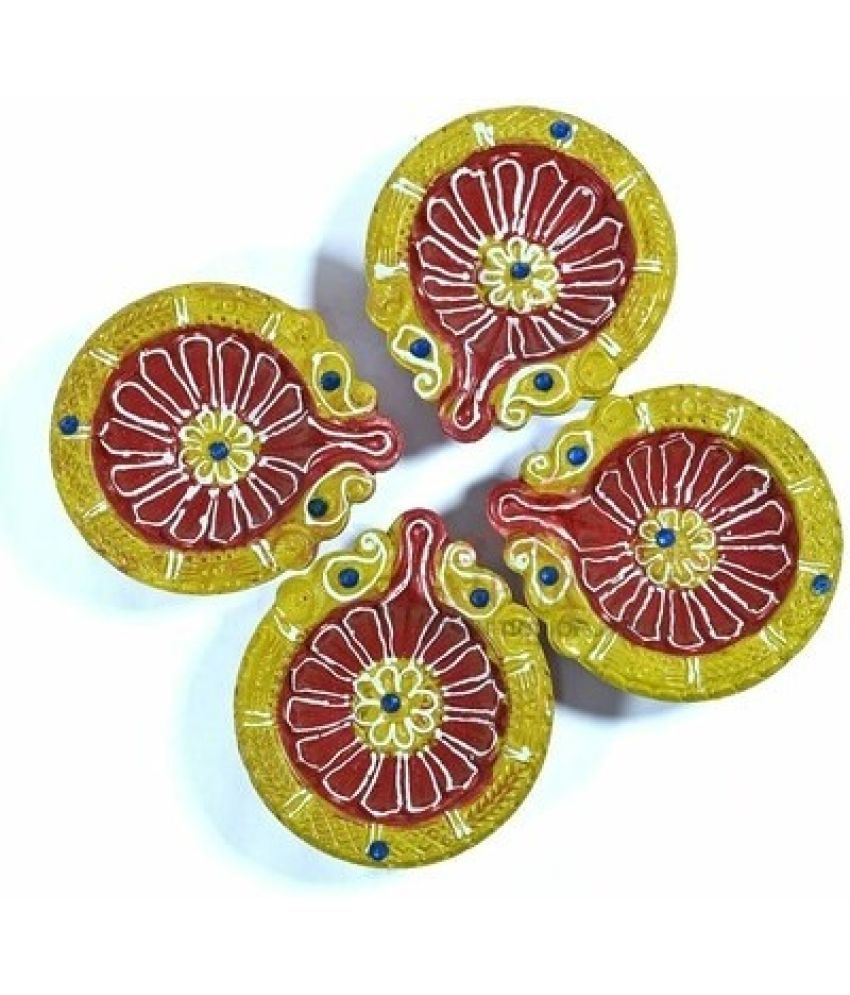     			Fashion Bizz Terracotta Table Diya Set - Pack of 4