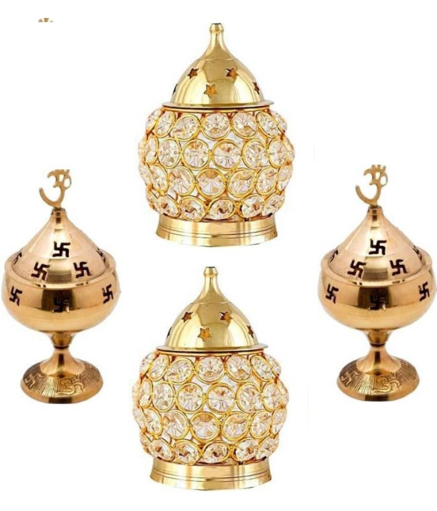     			FASHION BIZZ Brass Floor Diya - Pack of 4