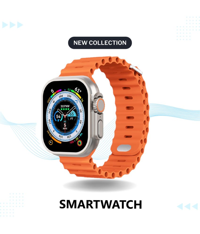     			FD1 AMOLED Sim Calling Smart Watch with Silicone Strap Upto 24 hours Backup ( Orange )