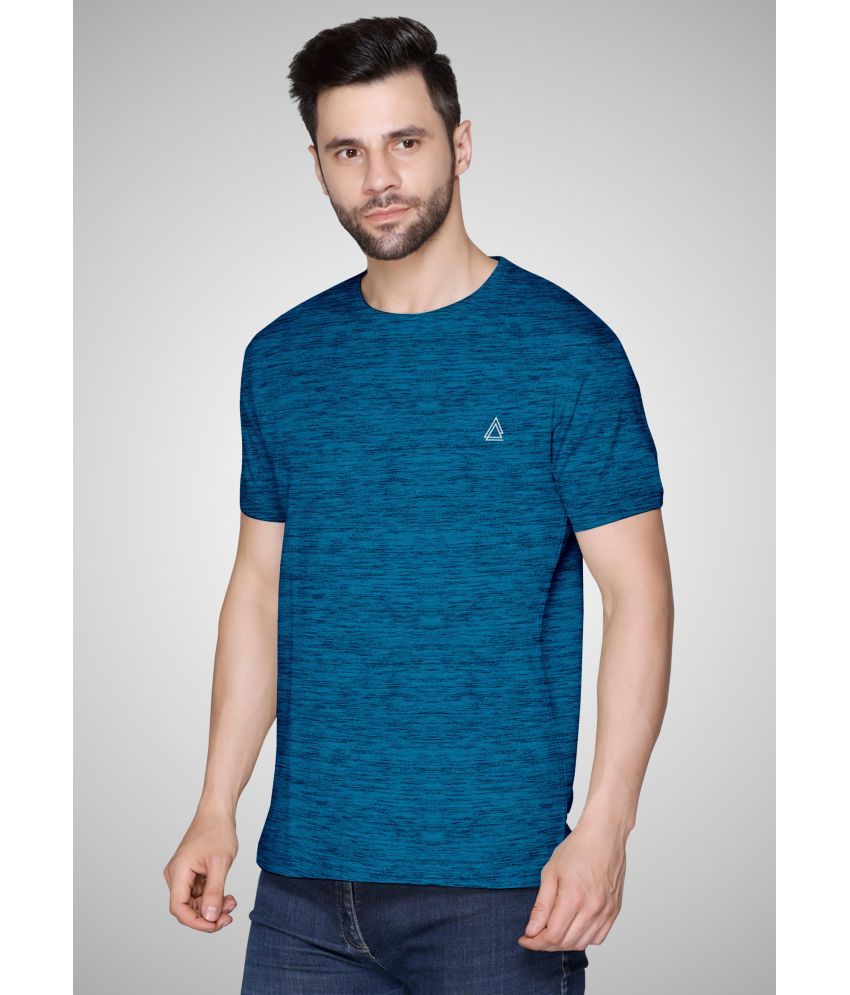     			FTX Polyester Regular Fit Self Design Half Sleeves Men's Round T-Shirt - Light Blue ( Pack of 1 )