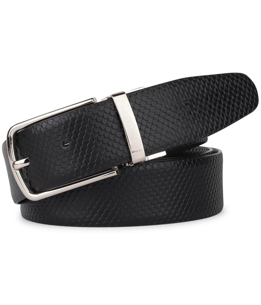     			Haiko - Black Leather Men's Reversible Belt ( Pack of 1 )