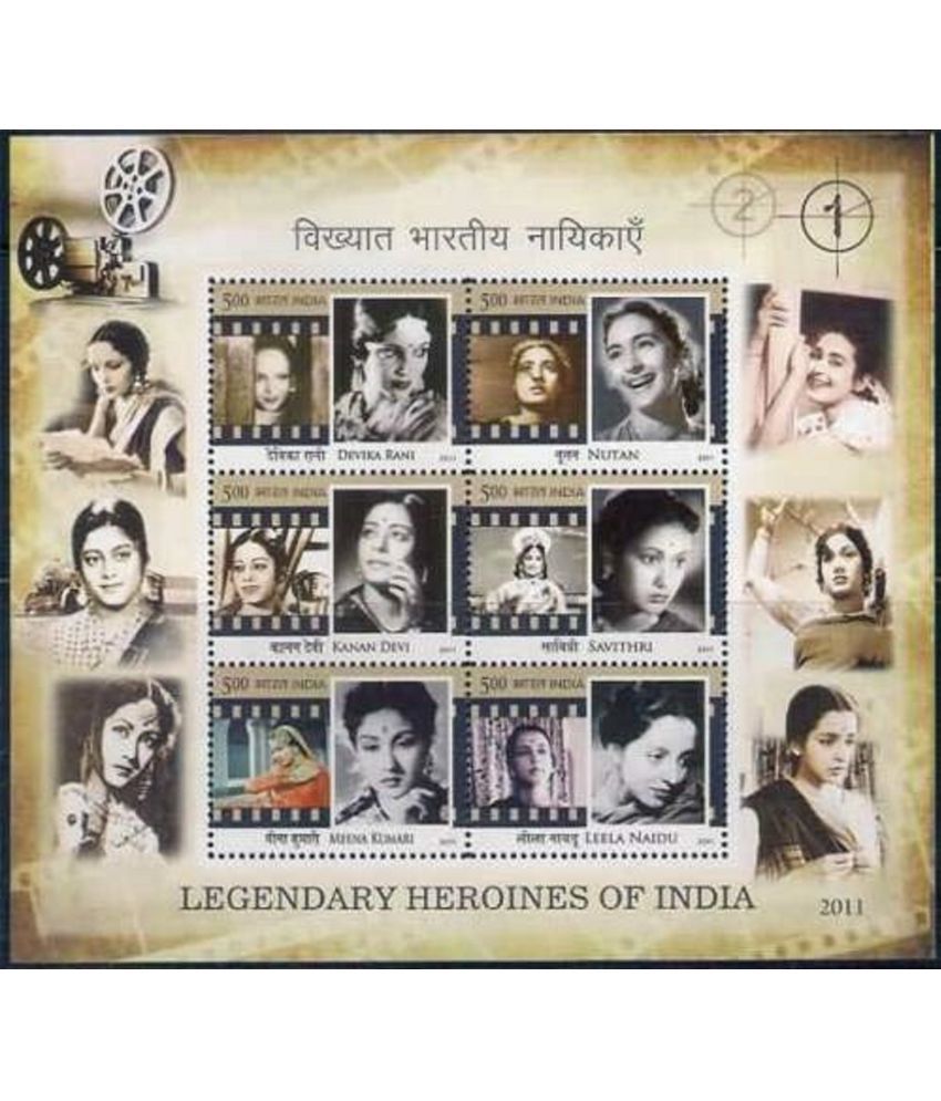     			India Miniature Stamp Sheet of Legendary H*E*R*O*I*N*E*S of India 2011 Mint Unhinged