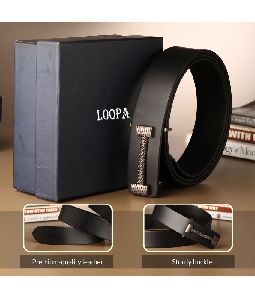     			Loopa - Black 100% Leather Men's Formal Belt ( Pack of 1 )