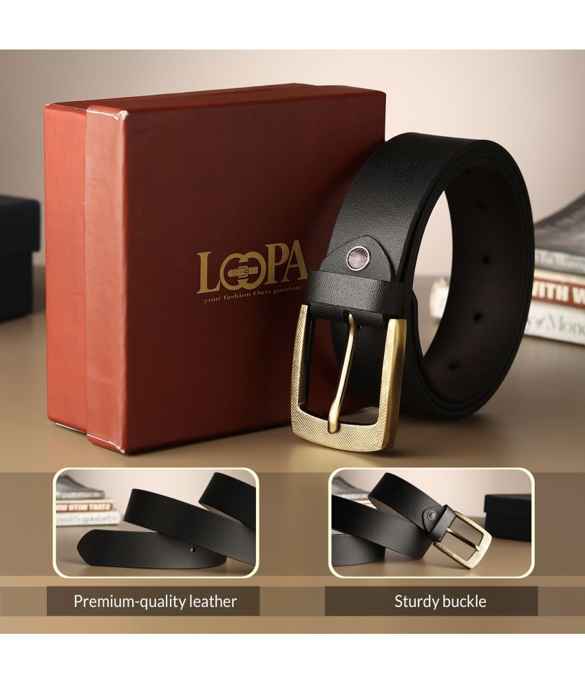     			Loopa - Black 100% Leather Men's Formal Belt ( Pack of 1 )