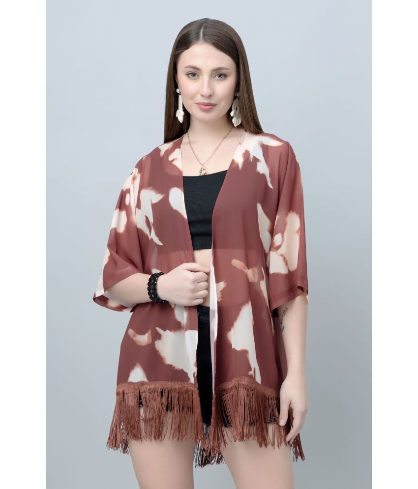     			Purys Georgette Free Size Women's Rust Shrug