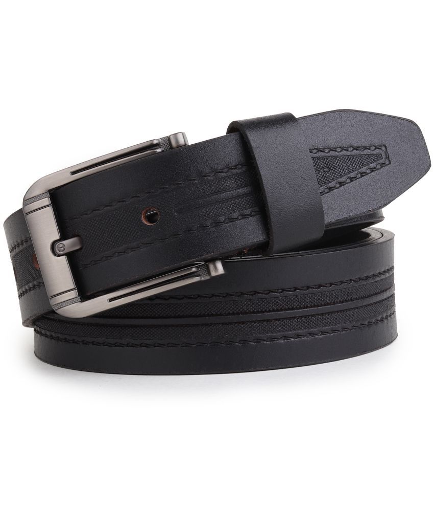     			SUNSHOPPING - Black 100% Leather Men's Casual Belt ( Pack of 1 )