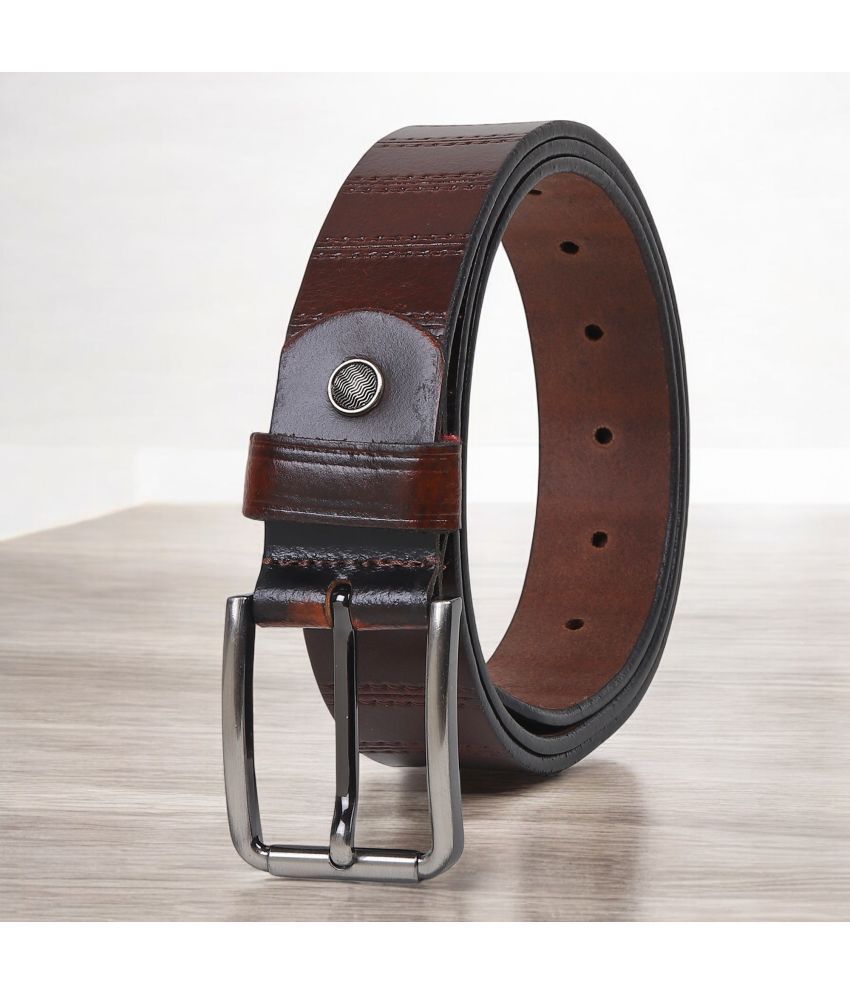     			SUNSHOPPING - Brown 100% Leather Men's Formal Belt ( Pack of 1 )