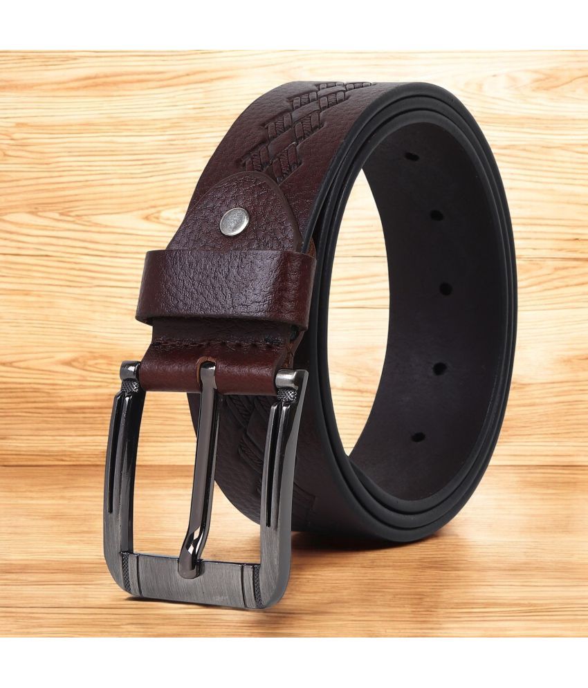     			SUNSHOPPING - Brown 100% Leather Men's Formal Belt ( Pack of 1 )