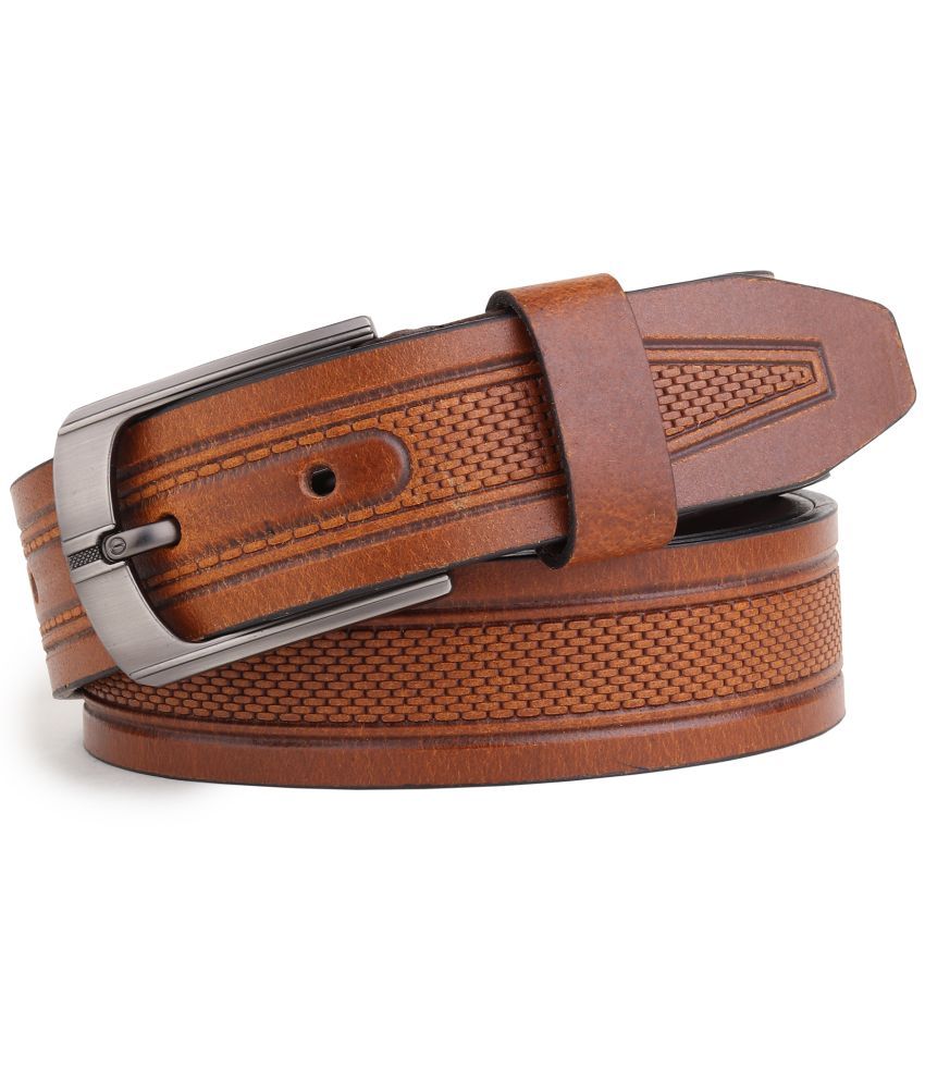     			SUNSHOPPING - Tan 100% Leather Men's Formal Belt ( Pack of 1 )