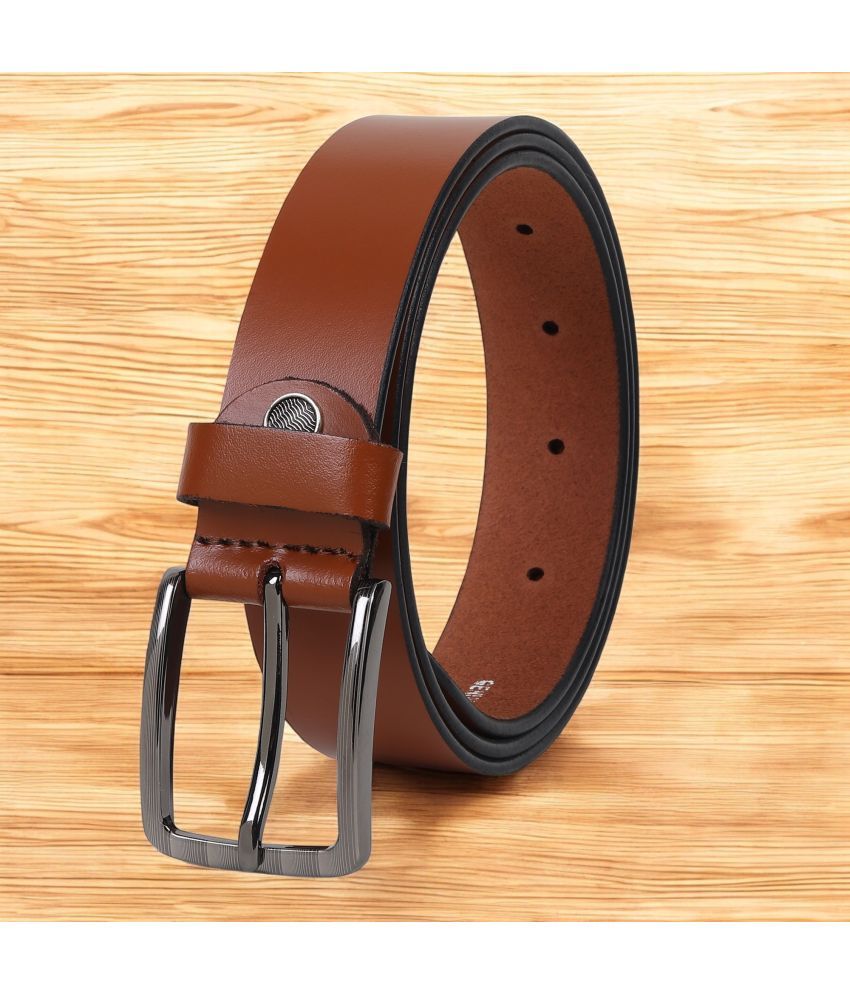     			SUNSHOPPING - Tan 100% Leather Men's Formal Belt ( Pack of 1 )